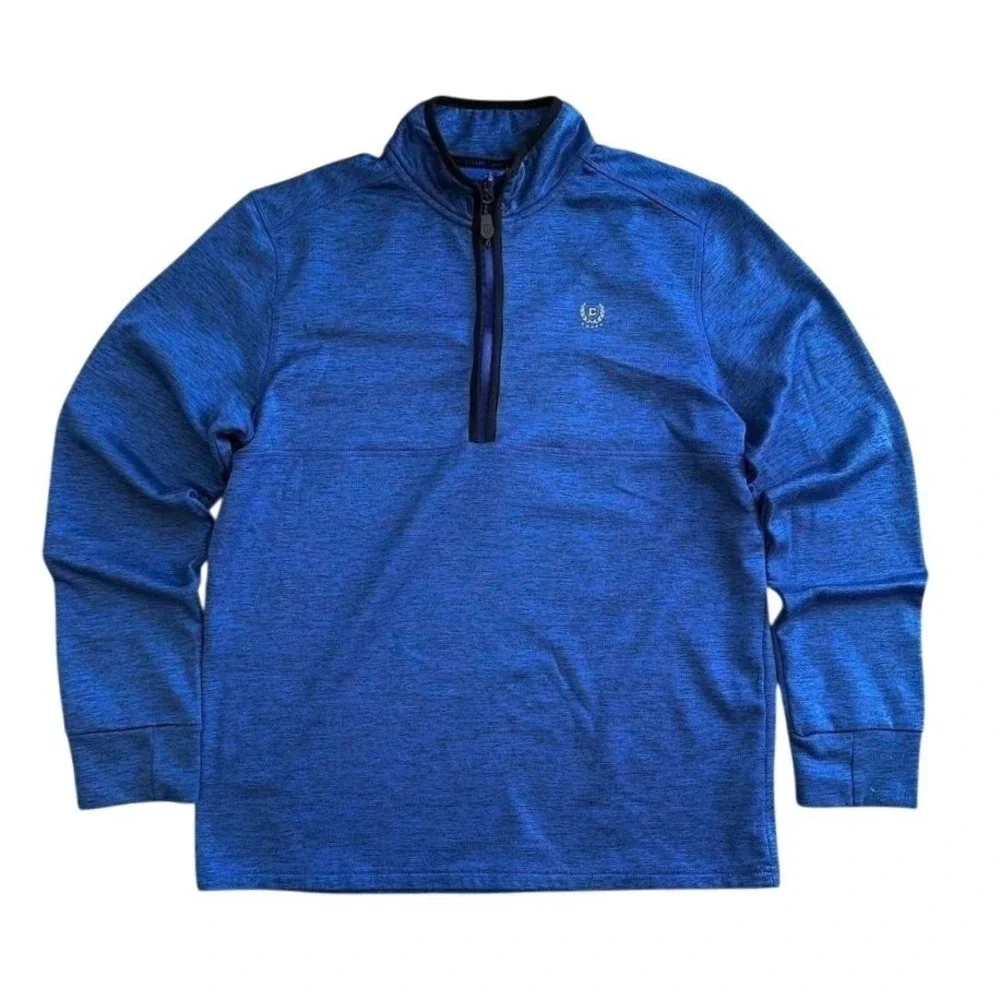 Chaps Golf Mens Blue Heather Quarter Zip Pullover Sweatshirt Size M CHG33KT005